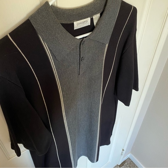 Concepts by Clairborne. XL men’s polo style shirt with geometric weave pattern - Picture 4 of 16